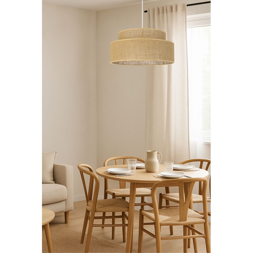 Κρεμαστό φωτιστικό οροφής BOHO 1xE27/60W/230V μπεζ