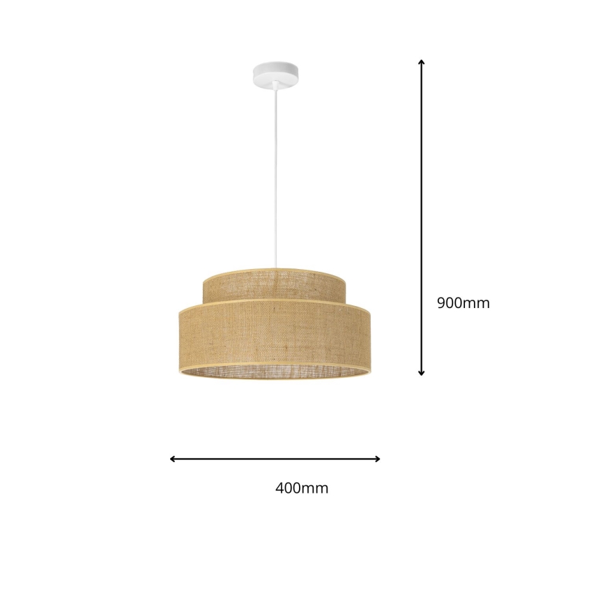 Κρεμαστό φωτιστικό οροφής BOHO 1xE27/60W/230V μπεζ