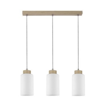 Κρεμαστό φωτιστικό οροφής BOSCO 3xE27/60W/230V Σημύδα