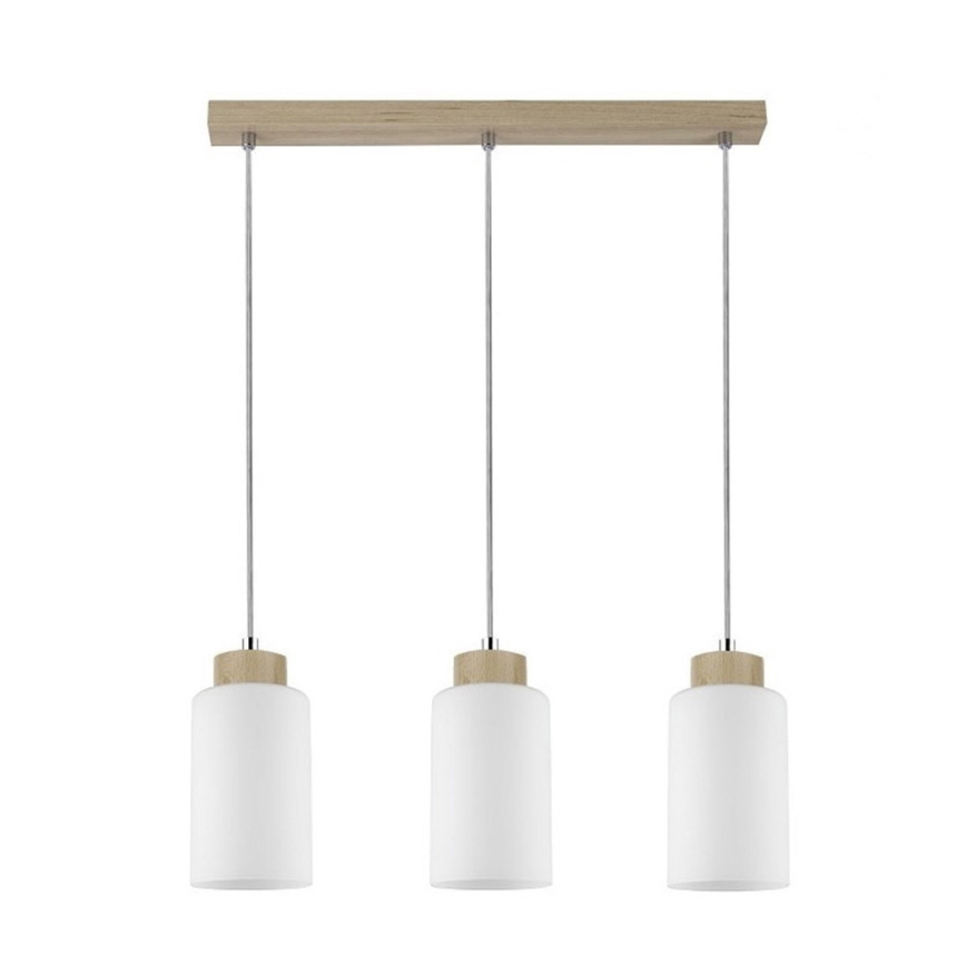 Κρεμαστό φωτιστικό οροφής BOSCO 3xE27/60W/230V Σημύδα