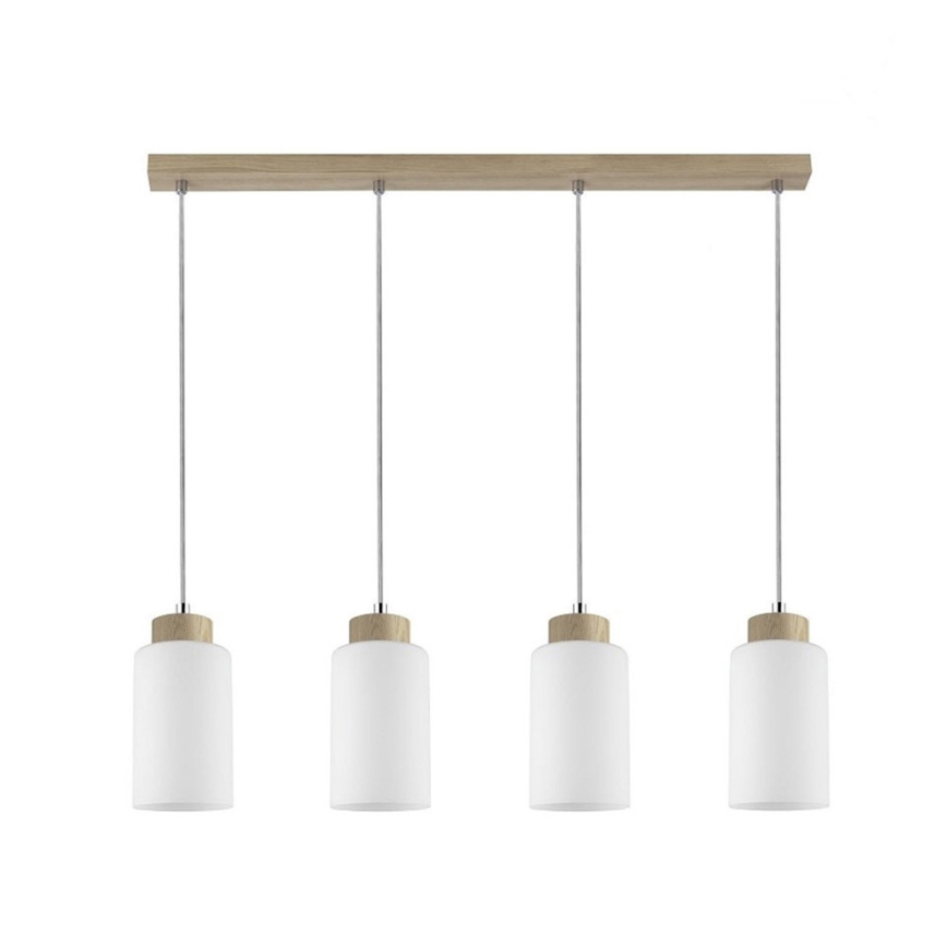 Κρεμαστό φωτιστικό οροφής BOSCO 4xE27/60W/230V δρυς