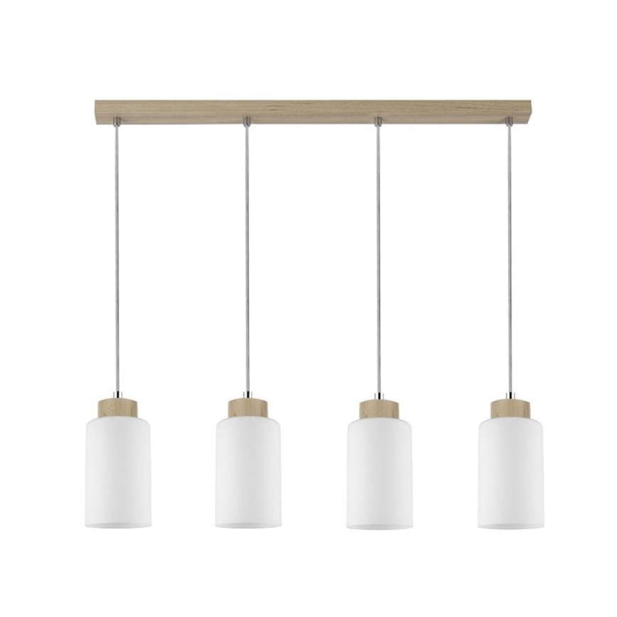 Κρεμαστό φωτιστικό οροφής BOSCO 4xE27/60W/230V Σημύδα