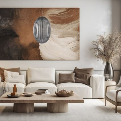 Κρεμαστό φωτιστικό οροφής BRAGA 1xE27/60W/230V γκρι