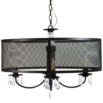 Κρεμαστό φωτιστικό οροφής BRESSO 4xE14/12W/230V μαύρο