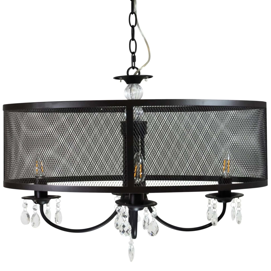 Κρεμαστό φωτιστικό οροφής BRESSO 4xE14/12W/230V μαύρο