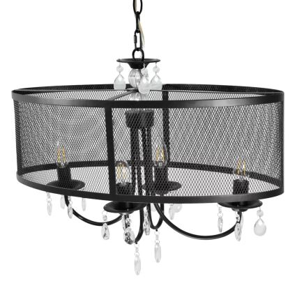 Κρεμαστό φωτιστικό οροφής BRESSO 4xE14/12W/230V μαύρο