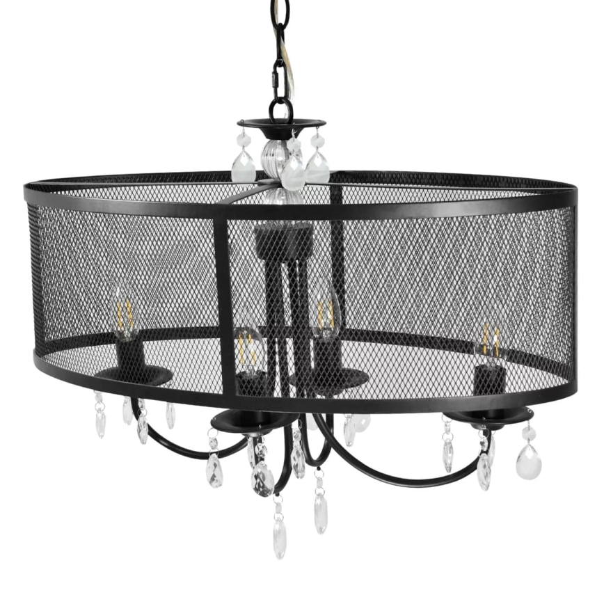 Κρεμαστό φωτιστικό οροφής BRESSO 4xE14/12W/230V μαύρο