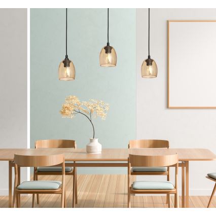 Κρεμαστό φωτιστικό οροφής BRILLANT 1xE27/15W/230V μπεζ