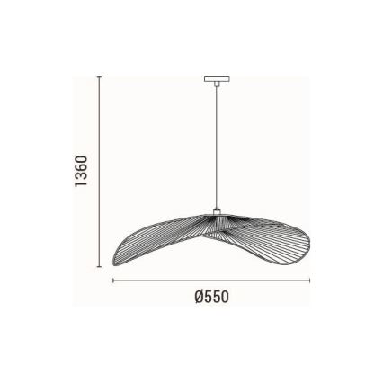 Κρεμαστό φωτιστικό οροφής CALYPSO 1xE27/15W/230V διάμετρος 55 cm μπαμπού