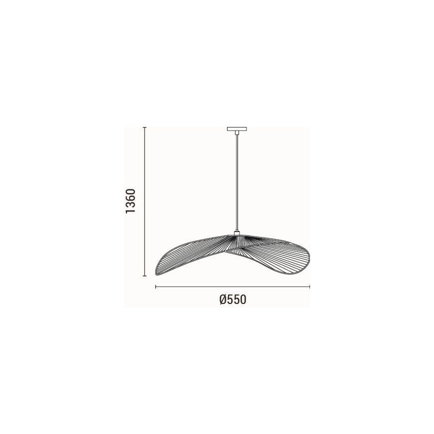 Κρεμαστό φωτιστικό οροφής CALYPSO 1xE27/15W/230V διάμετρος 55 cm μπαμπού