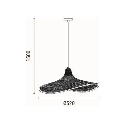 Κρεμαστό φωτιστικό οροφής CALYPSO 1xE27/40W/230V μπαμπού
