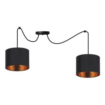 Κρεμαστό φωτιστικό οροφής CANDIDA 2xE27/40W/230V spider μαύρο/χαλκός