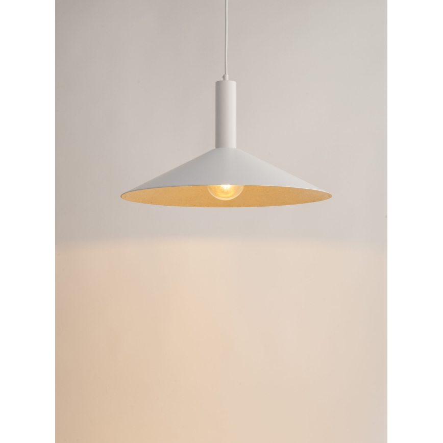 Κρεμαστό φωτιστικό οροφής CAPRI 1xE27/15W/230V διάμετρος 50 cm λευκό/χρυσό