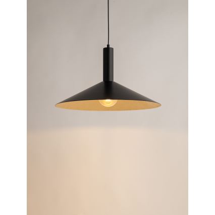 Κρεμαστό φωτιστικό οροφής CAPRI 1xE27/15W/230V διάμετρος 50 cm μαύρο/χρυσό