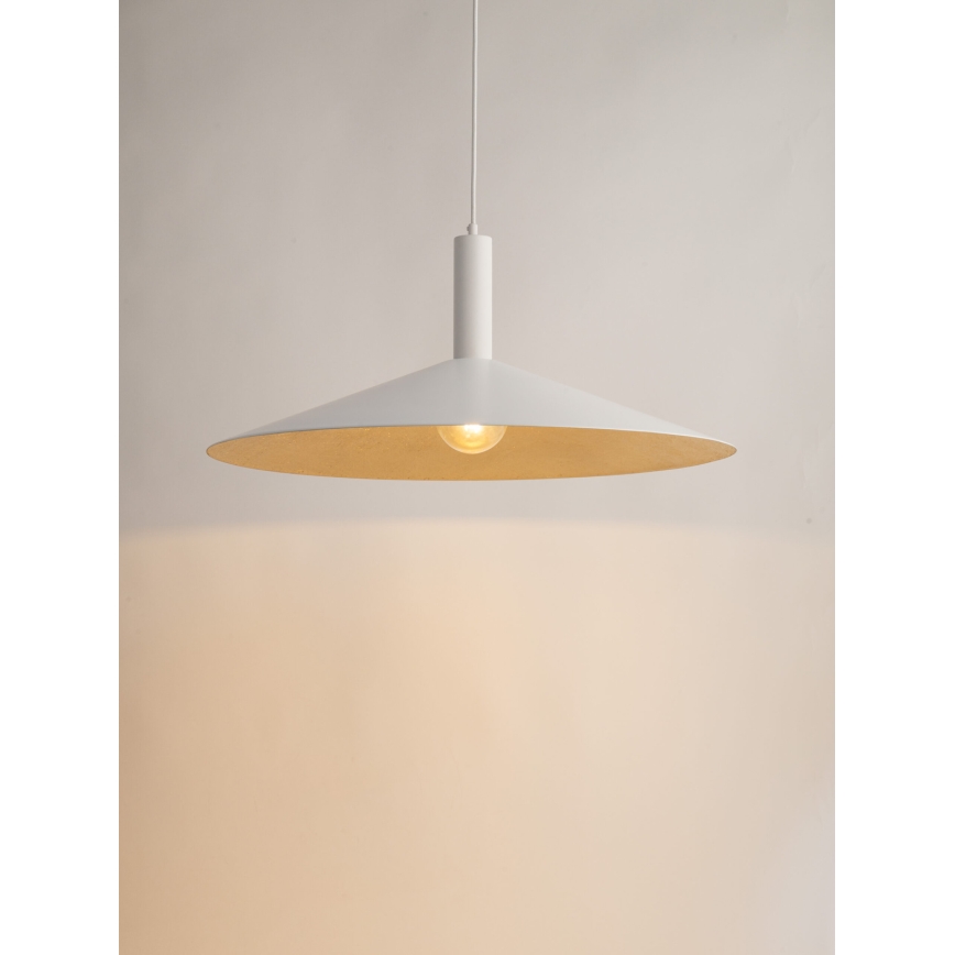Κρεμαστό φωτιστικό οροφής CAPRI 1xE27/15W/230V διάμετρος 70 cm λευκό/χρυσό