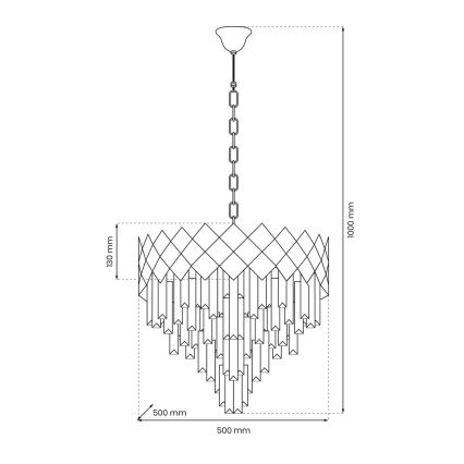 Κρεμαστό φωτιστικό οροφής CARISMA 9xE14/40W/230V ματ χρώμιο