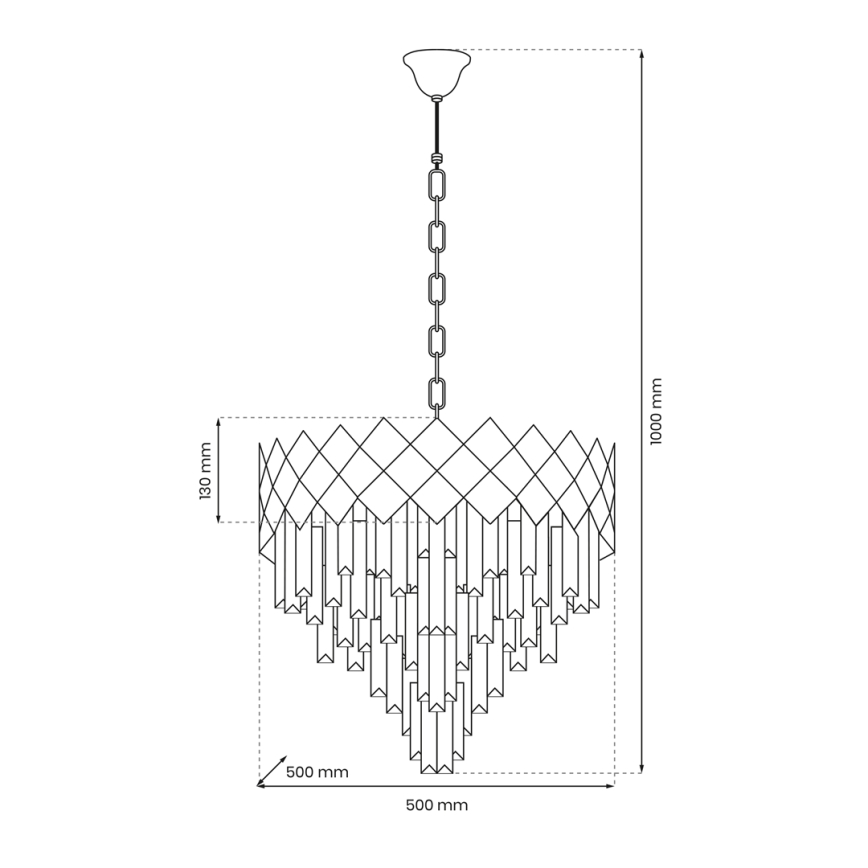 Κρεμαστό φωτιστικό οροφής CARISMA 9xE14/40W/230V ματ χρώμιο