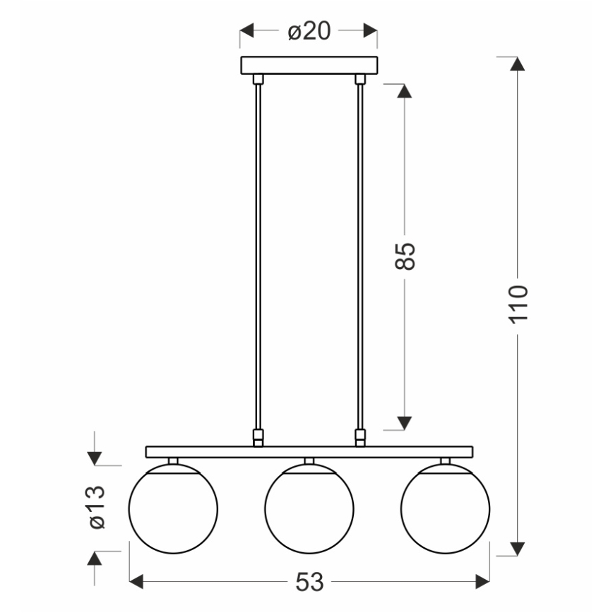 Κρεμαστό φωτιστικό οροφής CARRINE 3xE14/40W/230V καφέ
