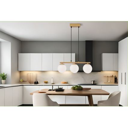 Κρεμαστό φωτιστικό οροφής CARRINE 4xE14/40W/230V καφέ