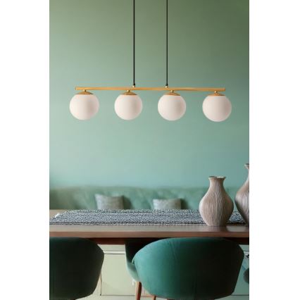 Κρεμαστό φωτιστικό οροφής CARRINE 4xE14/40W/230V καφέ