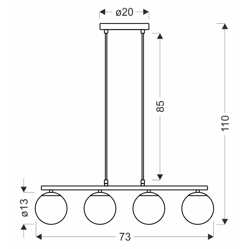 Κρεμαστό φωτιστικό οροφής CARRINE 4xE14/40W/230V καφέ