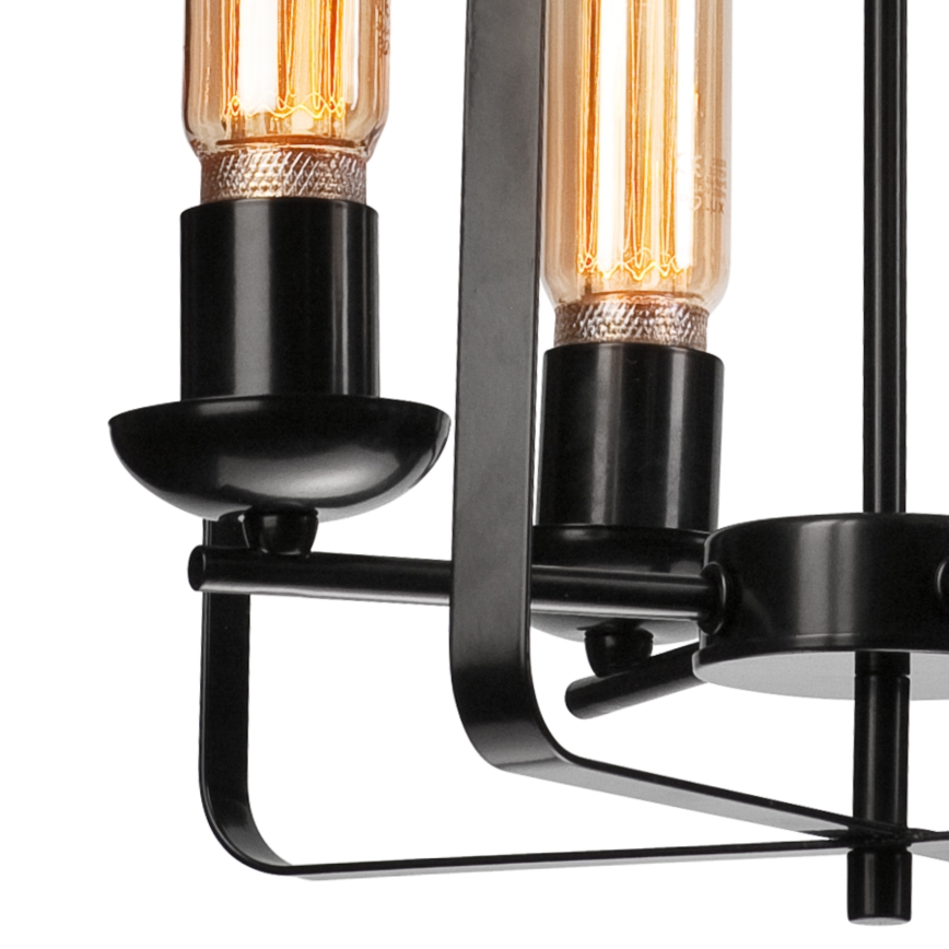 Κρεμαστό φωτιστικό οροφής CEDRIC II 4xE27/60W/230V μαύρο