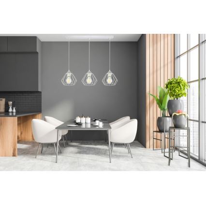 Κρεμαστό φωτιστικό οροφής CEED 3xE27/60W/230V γκρι