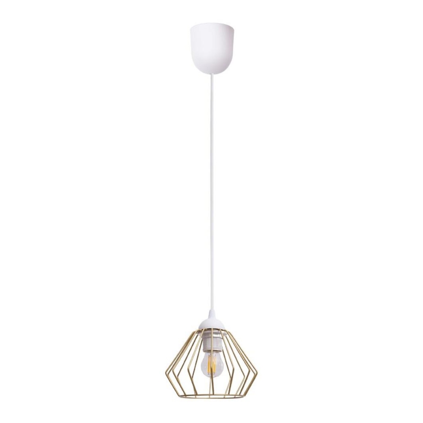 Κρεμαστό φωτιστικό οροφής CEED GOLD 1xE27/60W/230V διάμετρος 17,5 cm λευκό/χρυσαφί