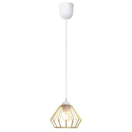 Κρεμαστό φωτιστικό οροφής CEED GOLD 1xE27/60W/230V διάμετρος 17,5 cm λευκό/χρυσαφί