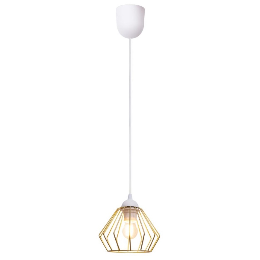 Κρεμαστό φωτιστικό οροφής CEED GOLD 1xE27/60W/230V διάμετρος 17,5 cm λευκό/χρυσαφί