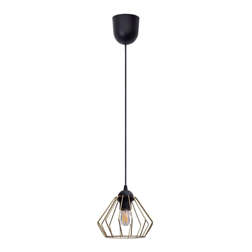 Κρεμαστό φωτιστικό οροφής CEED GOLD 1xE27/60W/230V διάμετρος 17,5 cm μαύρο/χρυσαφί