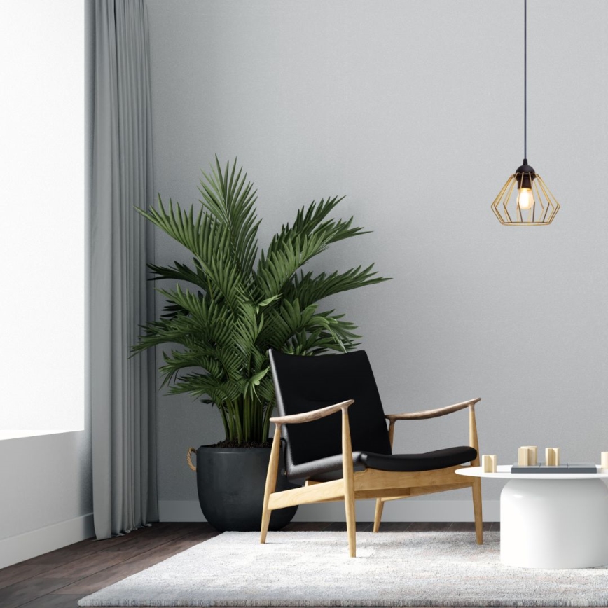 Κρεμαστό φωτιστικό οροφής CEED GOLD 1xE27/60W/230V διάμετρος 17,5 cm μαύρο/χρυσαφί
