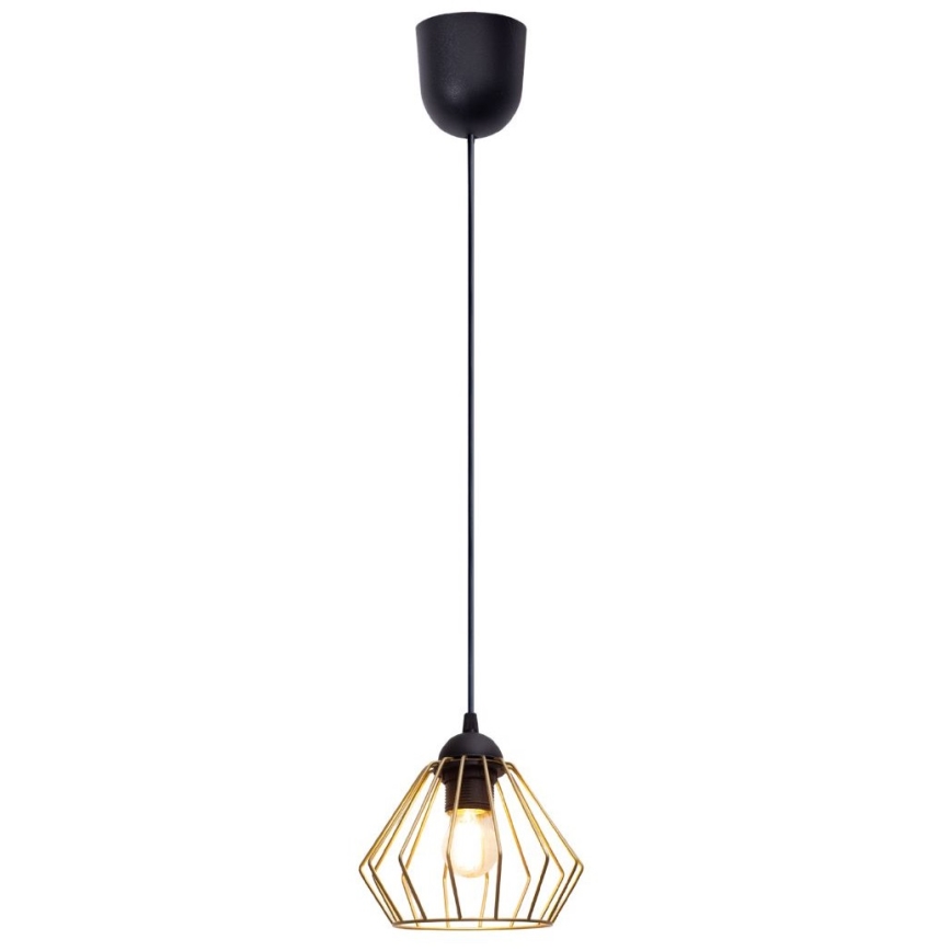 Κρεμαστό φωτιστικό οροφής CEED GOLD 1xE27/60W/230V διάμετρος 17,5 cm μαύρο/χρυσαφί