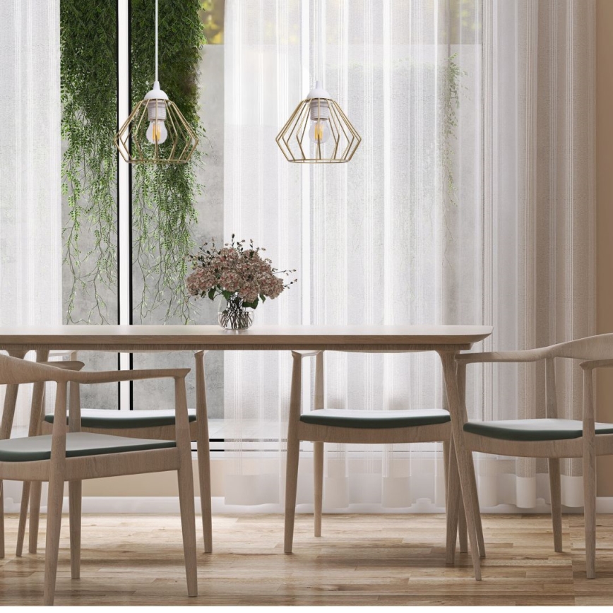 Κρεμαστό φωτιστικό οροφής CEED GOLD 2xE27/60W/230V λευκό/χρυσαφί