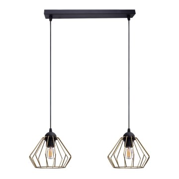 Κρεμαστό φωτιστικό οροφής CEED GOLD 2xE27/60W/230V μαύρο/χρυσαφί