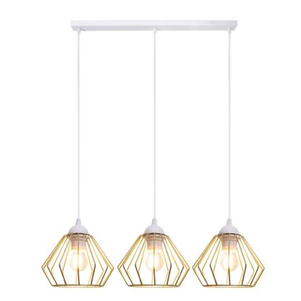 Κρεμαστό φωτιστικό οροφής CEED GOLD 3xE27/60W/230V λευκό/χρυσαφί