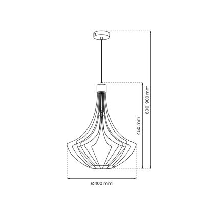 Κρεμαστό φωτιστικό οροφής CESTA 1xE27/60W/230V μαύρο