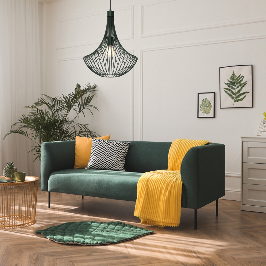 Κρεμαστό φωτιστικό οροφής CESTA 1xE27/60W/230V πράσινο