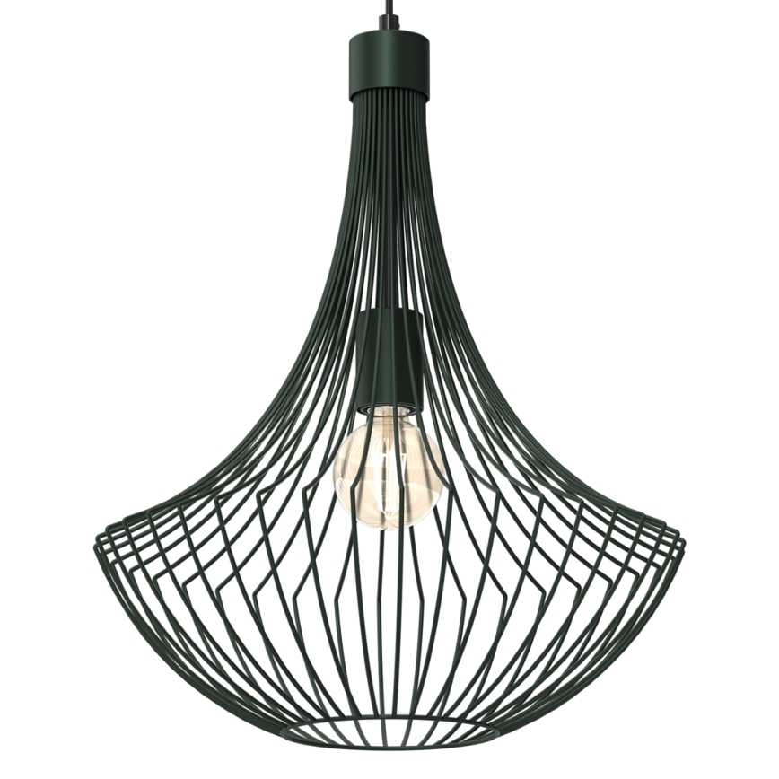 Κρεμαστό φωτιστικό οροφής CESTA 1xE27/60W/230V πράσινο