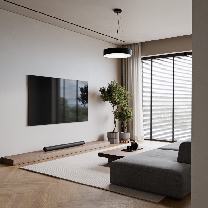 Κρεμαστό φωτιστικό οροφής CLEO 3xE27/24W/230V διάμετρος 40 cm μαύρο