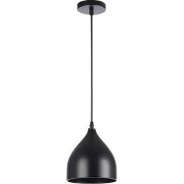 Κρεμαστό φωτιστικό οροφής COMO 1xE27/60W/230V διάμετρος 17 cm μαύρο