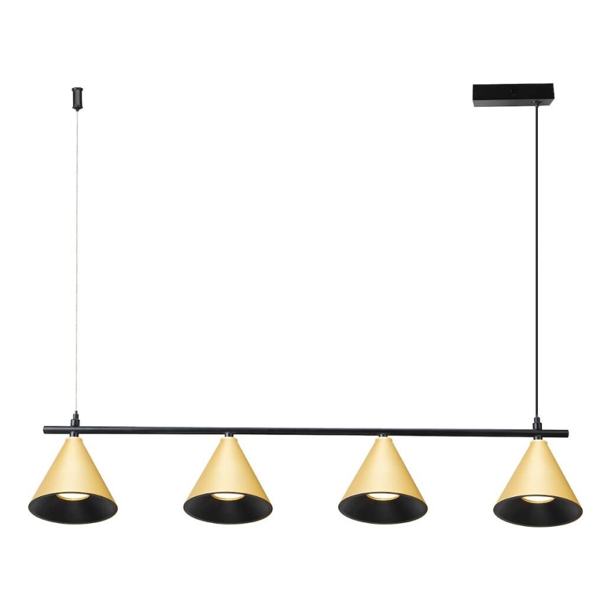Κρεμαστό φωτιστικό οροφής CONE 4xGU10/10W/230V χρυσό/μαύρο