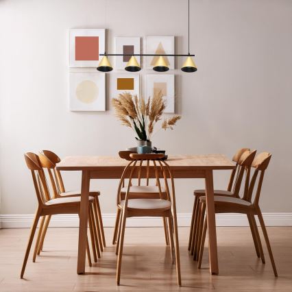 Κρεμαστό φωτιστικό οροφής CONE 4xGU10/10W/230V χρυσό/μαύρο