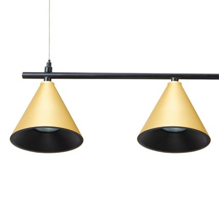 Κρεμαστό φωτιστικό οροφής CONE 4xGU10/10W/230V χρυσό/μαύρο