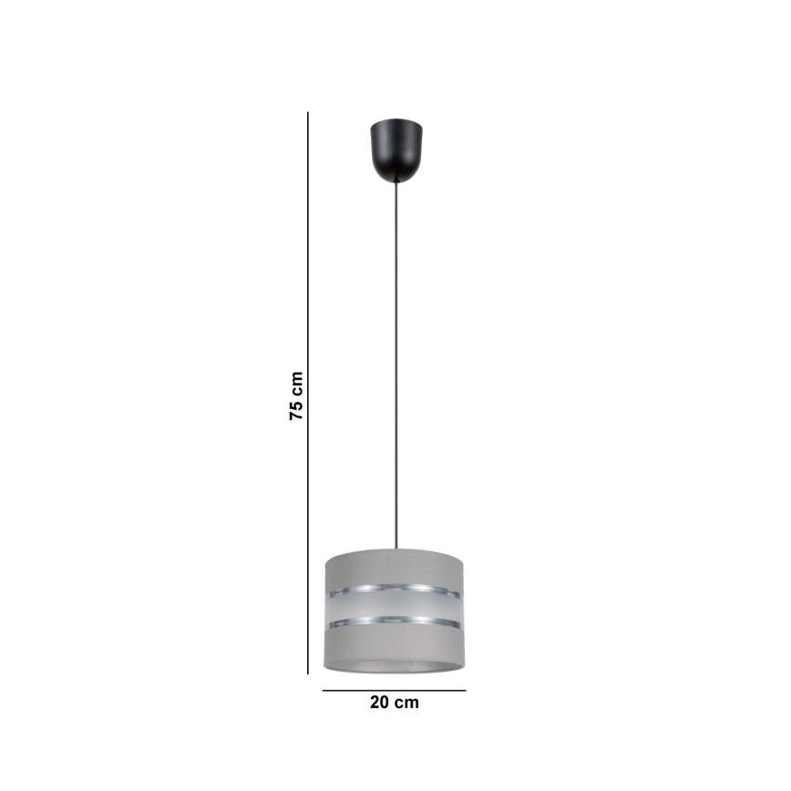 Κρεμαστό φωτιστικό οροφής CORAL 1xE27/60W/230V δ. 20 cm γκρι