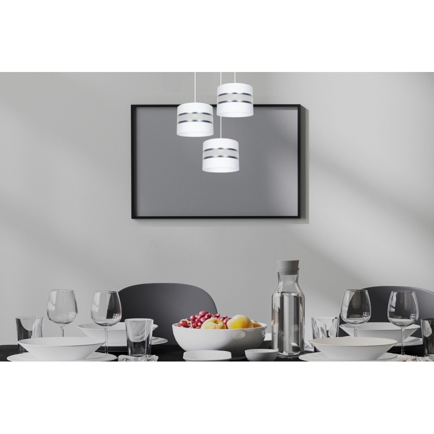 Κρεμαστό φωτιστικό οροφής CORAL 3xE27/60W/230V λευκό/ματ χρώμιο διάμετρος 45 cm
