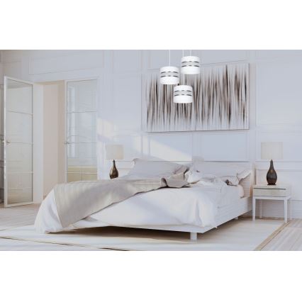 Κρεμαστό φωτιστικό οροφής CORAL 3xE27/60W/230V λευκό/ματ χρώμιο διάμετρος 45 cm