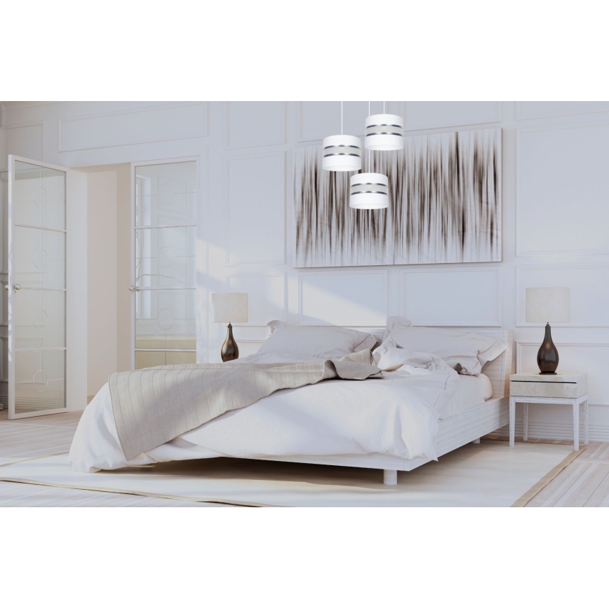 Κρεμαστό φωτιστικό οροφής CORAL 3xE27/60W/230V λευκό/ματ χρώμιο διάμετρος 45 cm