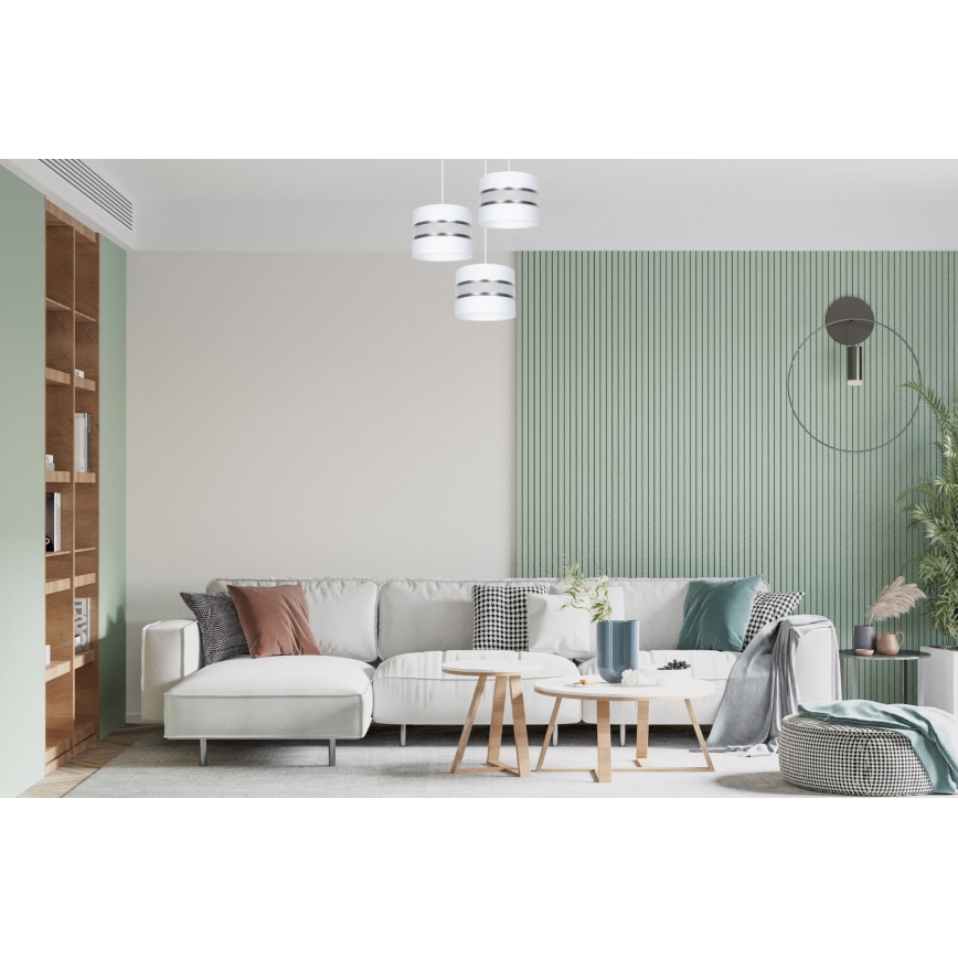 Κρεμαστό φωτιστικό οροφής CORAL 3xE27/60W/230V λευκό/ματ χρώμιο διάμετρος 45 cm