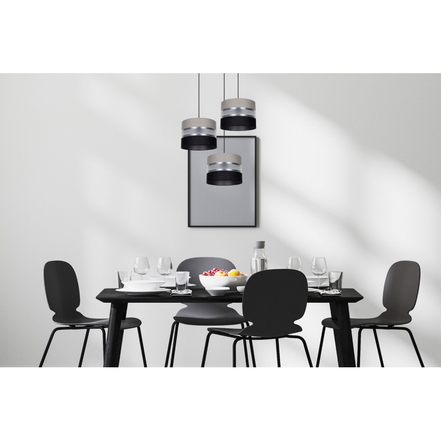 Κρεμαστό φωτιστικό οροφής CORAL 3xE27/60W/230V μαύρο/γκρι/ματ χρώμιο διάμετρος 45 cm